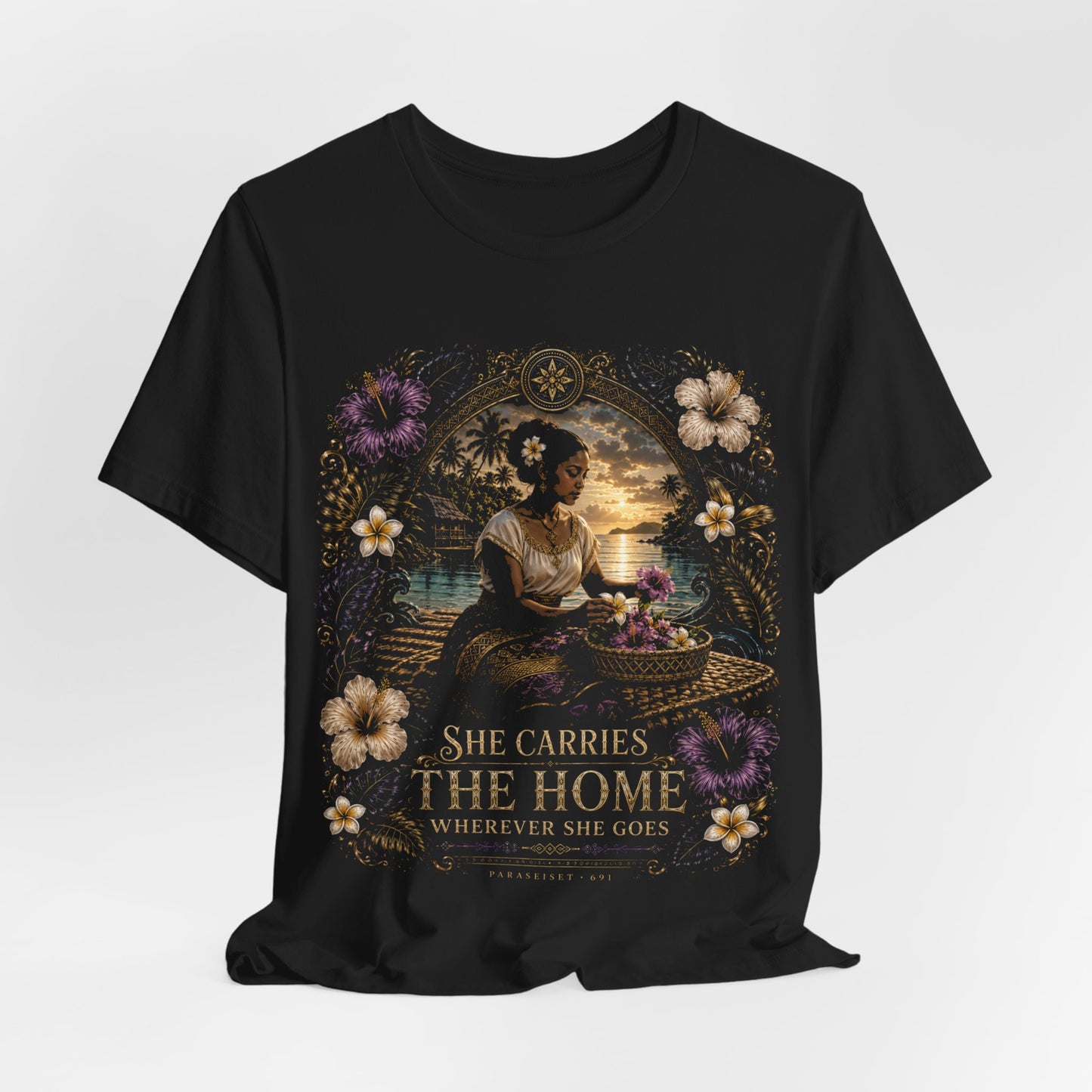She carries home