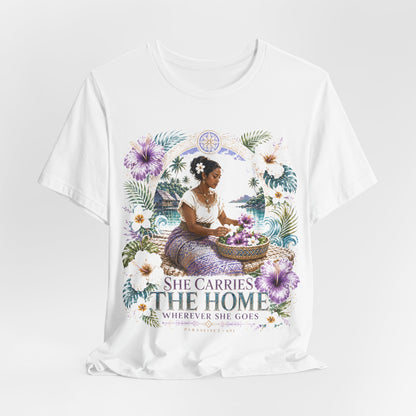She carries home