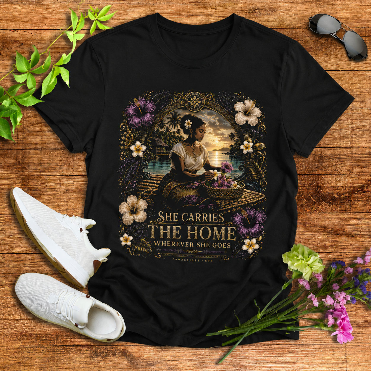 She carries home