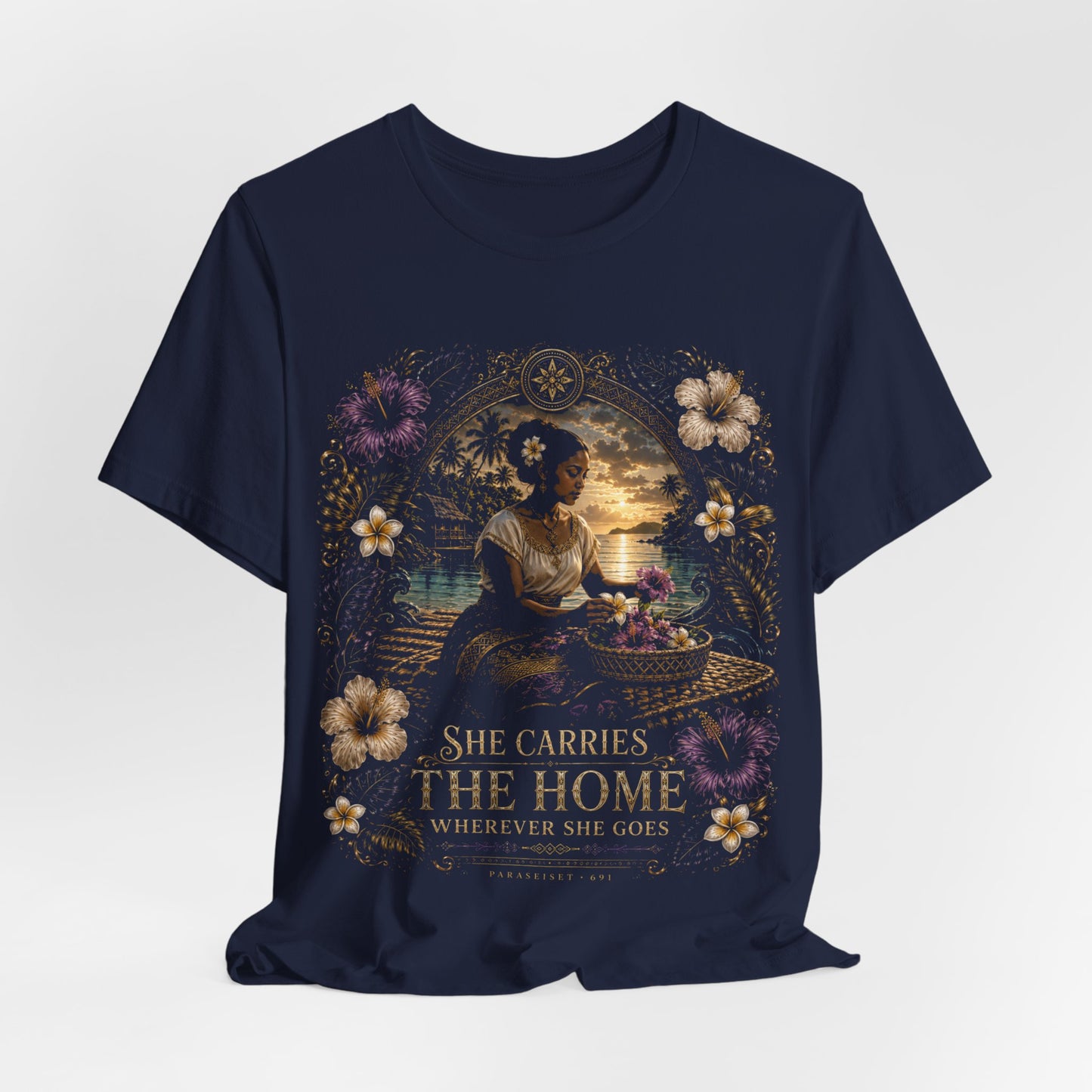 She carries home