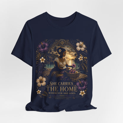 She carries home