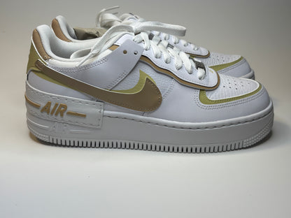 Nike Air Force 1 Shadow 6Y (Women's 7.5) - White/Gold/Yellow